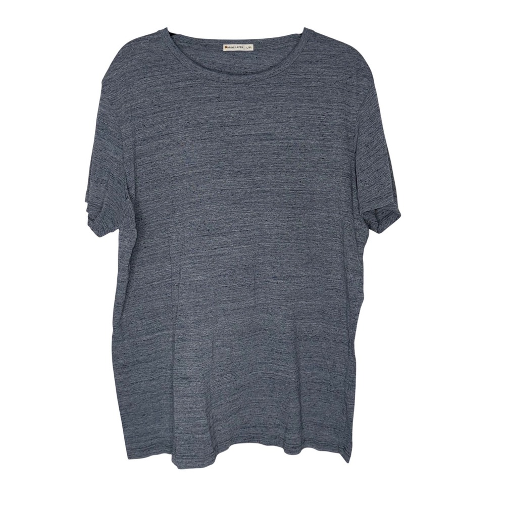 Marine Layer T-Shirt Mens L/XL Blue Grey Excellent Short Sleeve Crew Neck Tee